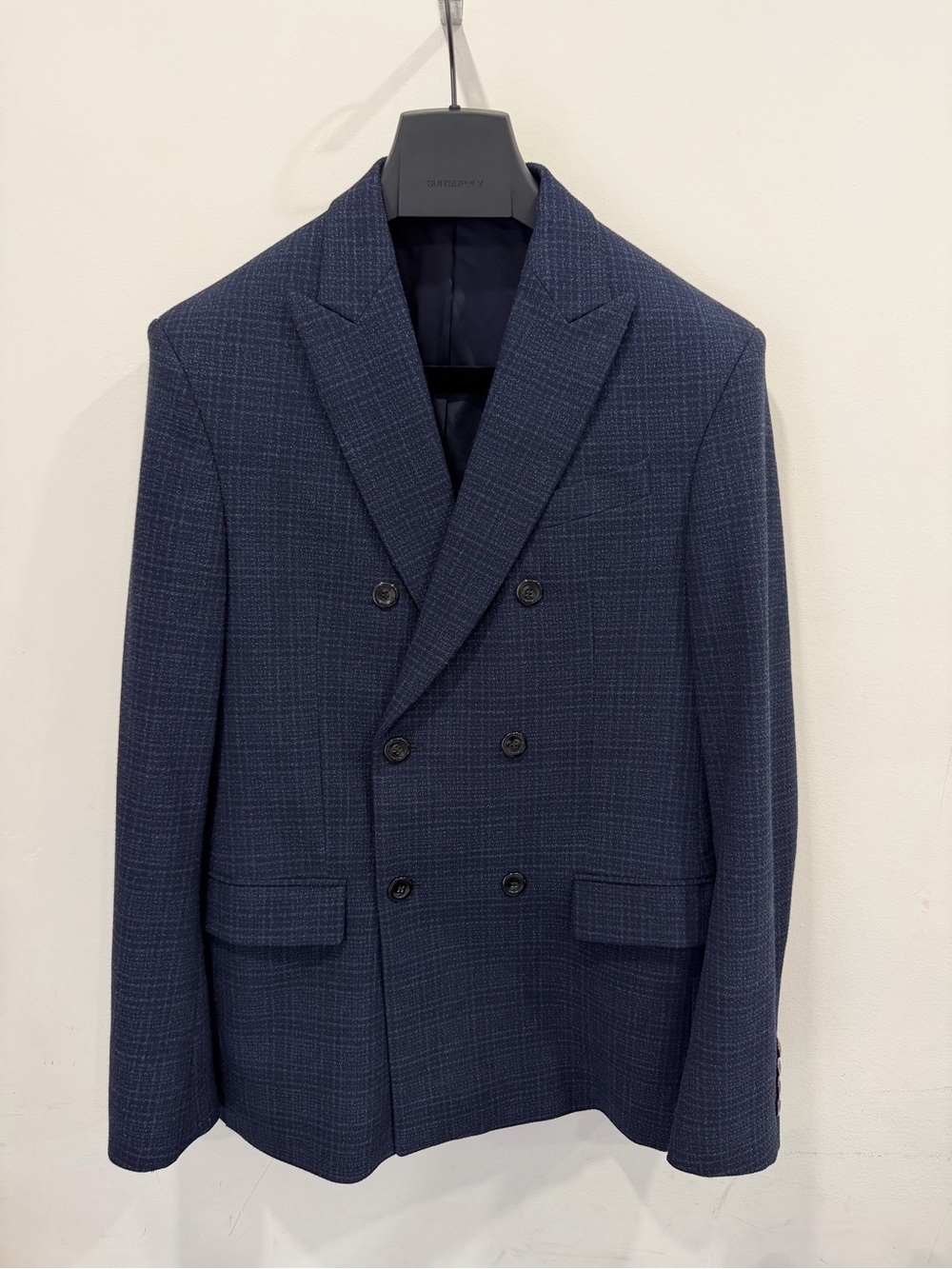 Zara Mens Navy Double-Breasted Blazer 38R